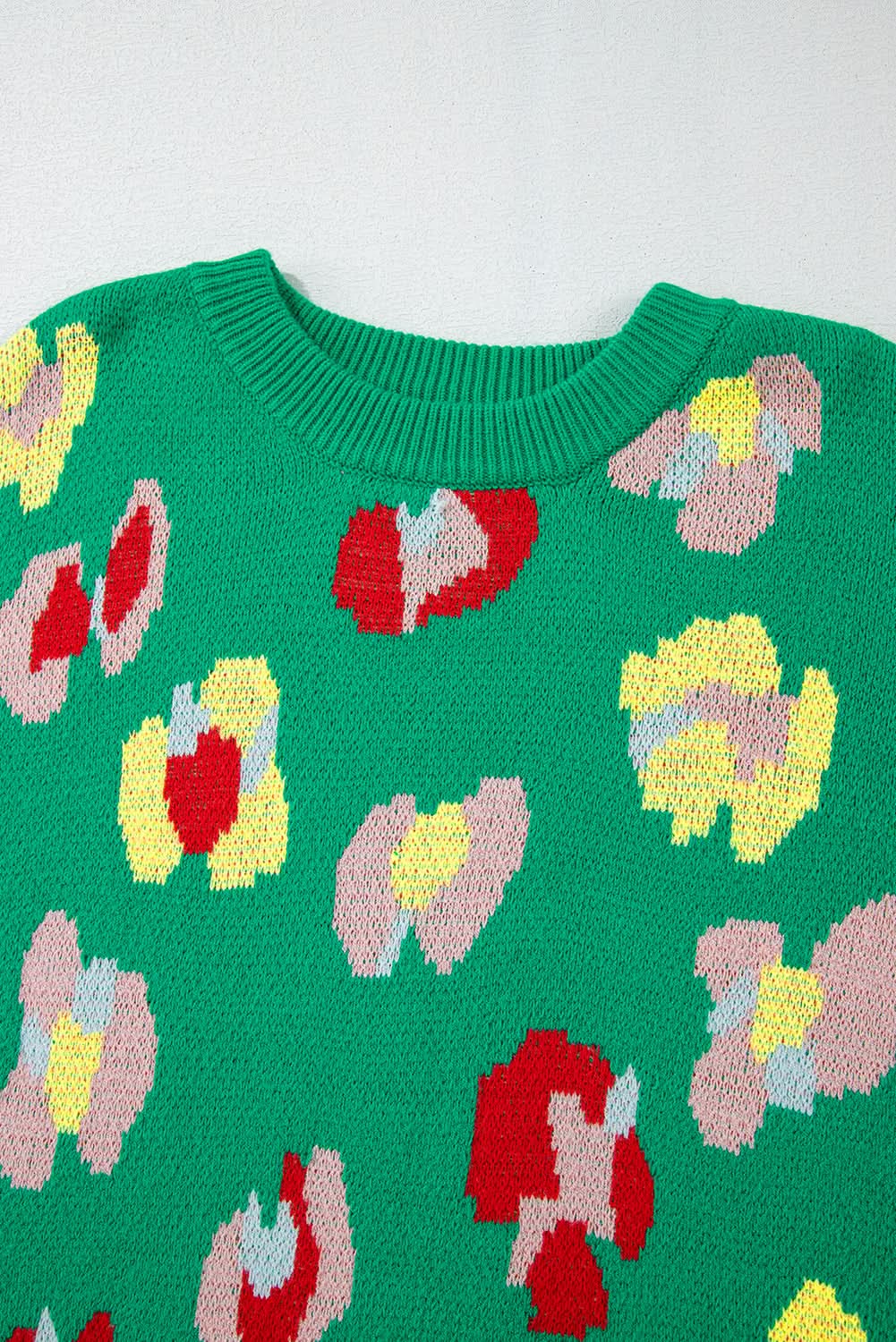 Plus size green floral sweater - Love Salve